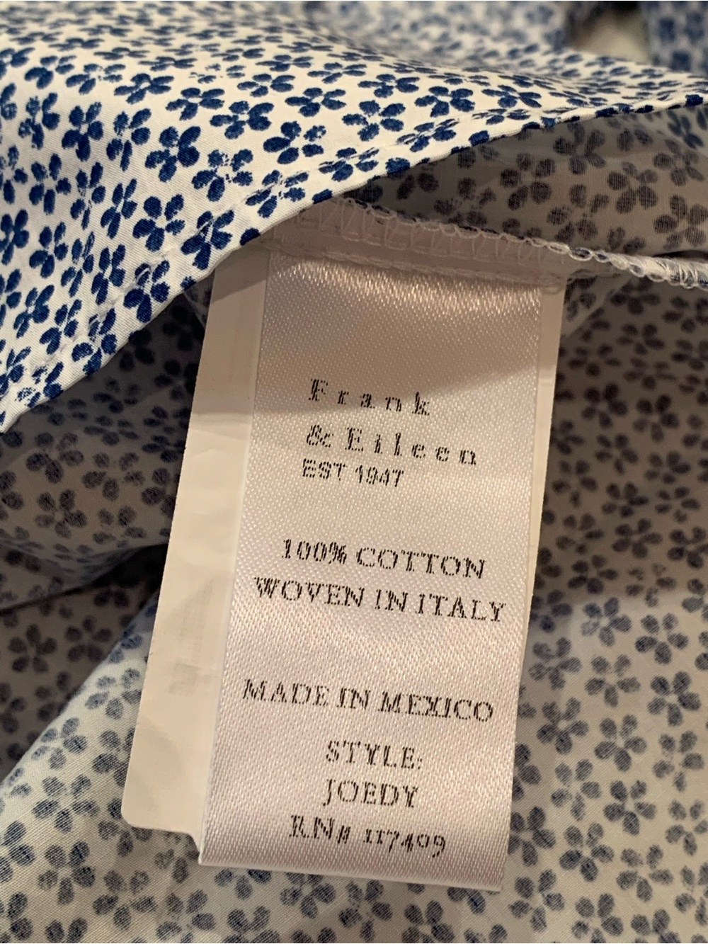 NWOT-Frank & Eileen Joedy Boyfriend Button-Up Shirt in Ditsy Floral - Picture 6 of 6